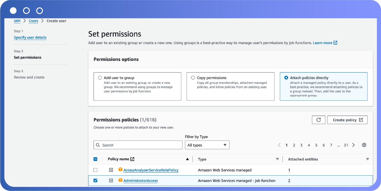 providing role to terraform user